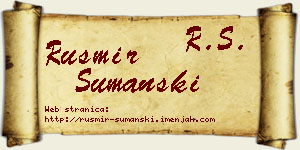 Rusmir Šumanski vizit kartica